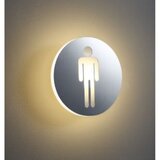 Semn de toaleta cu LED rotund pentru barbati